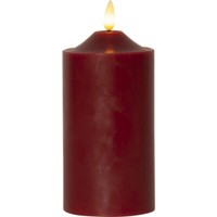 Star Led Echtwachs Deko Kerze Flammenlos Flackernd Dunkelrot Batterie Timer