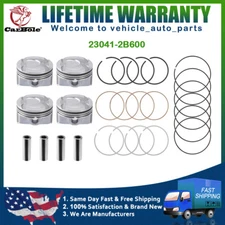 4X STD / +0.5MM Piston & Ring Kit for Hyundai Kia Accent Rio 1.6L DOHC 2012-2016