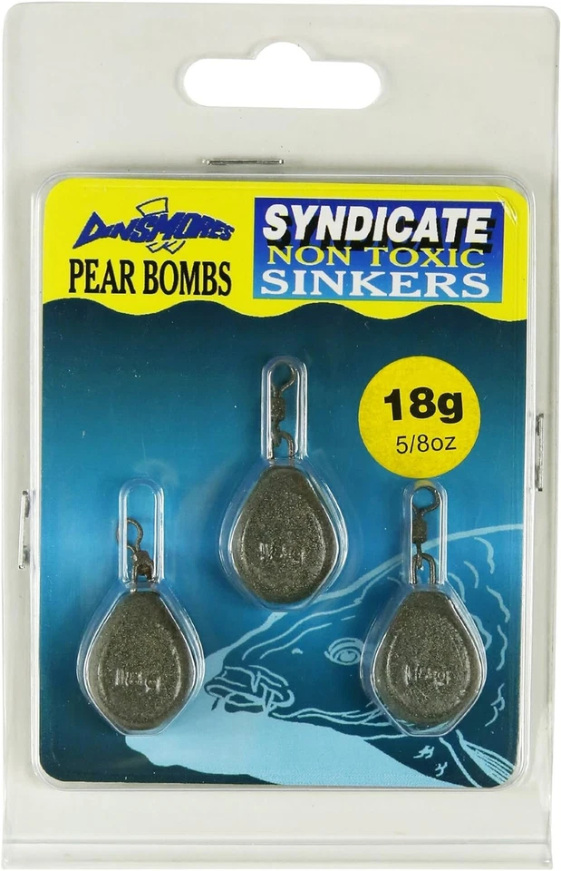 Dinsmores Syndicate Pear Bombs 18g 3-er Pack Angel Blei Fischerei - Bild 1 von 1
