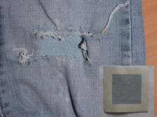 JEANS REPAIR Undercover Patches Faded / Distressed Blue Denim Square Size Choice