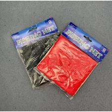 Fishing Net Lot Red Black 6 X 8 Feet Each Tiki Luau Nautical Coastal