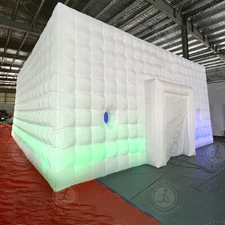 8x8x4m Giant Inflatable NightClub Cube Tent With LED Lights For Party Wedding