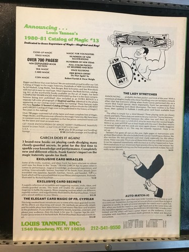 Abbott's Bordners Genii Magicians Magazine Vintage Magic Oct 1980 Contents Page - Picture 2 of 3