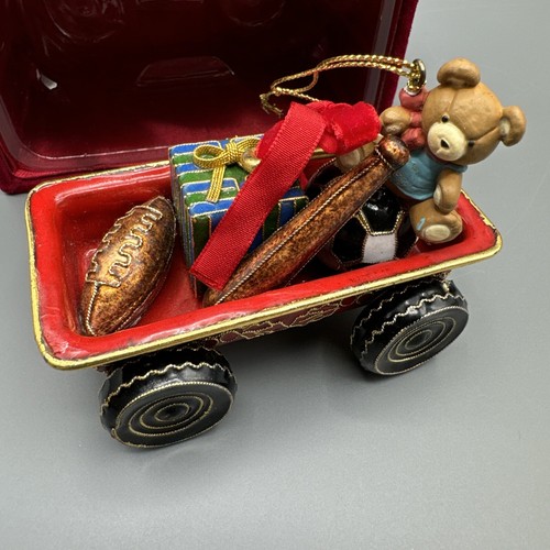 dillards christmas ornaments Wagon With Teddy bear - Picture 2 of 6