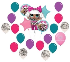 LOL L.O.L. Surprise Suprise Birthday Party Diva Balloons Cheetah Bouquet set
