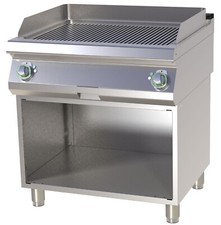 Elektro-Griddleplatte gerillt Standger&auml;t Unterbau Grillplatte 800x730x900 mm