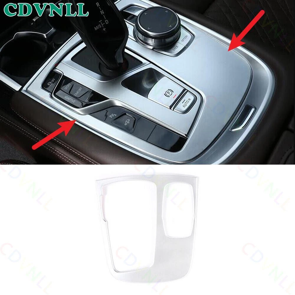For BMW 7 Series 2016-2022 Matte Silver Central Console Gear Shift Frame Trim 1*