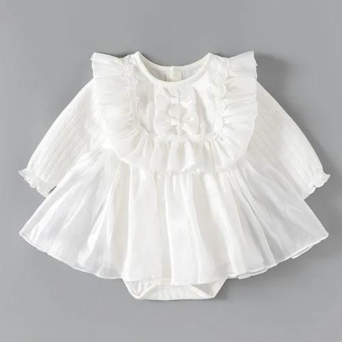 Spring 0-24M Children Clothes Baby Girl Romper Long Sleeved Newborn Jumpsuit+Hat - Picture 15 of 39