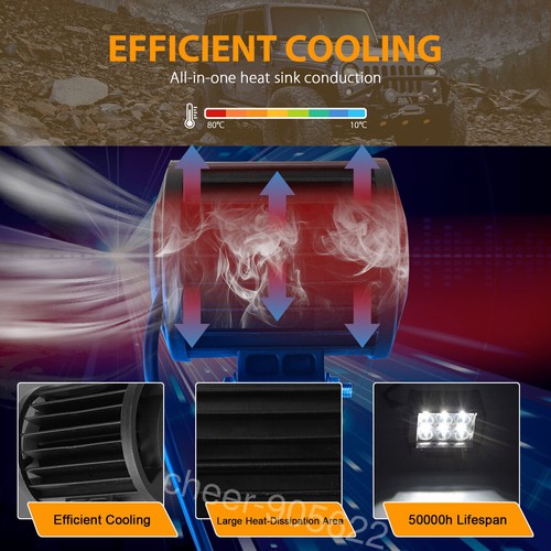 2x 4" pulgadas LED Barra de luces de trabajo Spot Pods Off Road Truck Lámpara de conducción antiniebla SUV ATV - Imagen 5 de 8