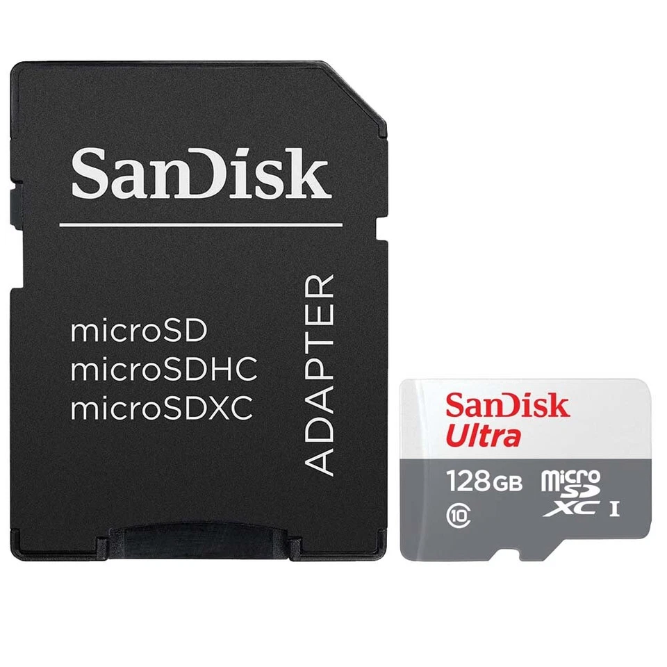 2 Units SanDisk  128GB Ultra UHS-I microSDHC Memory Card with SD Adapter - Image 2 of 3