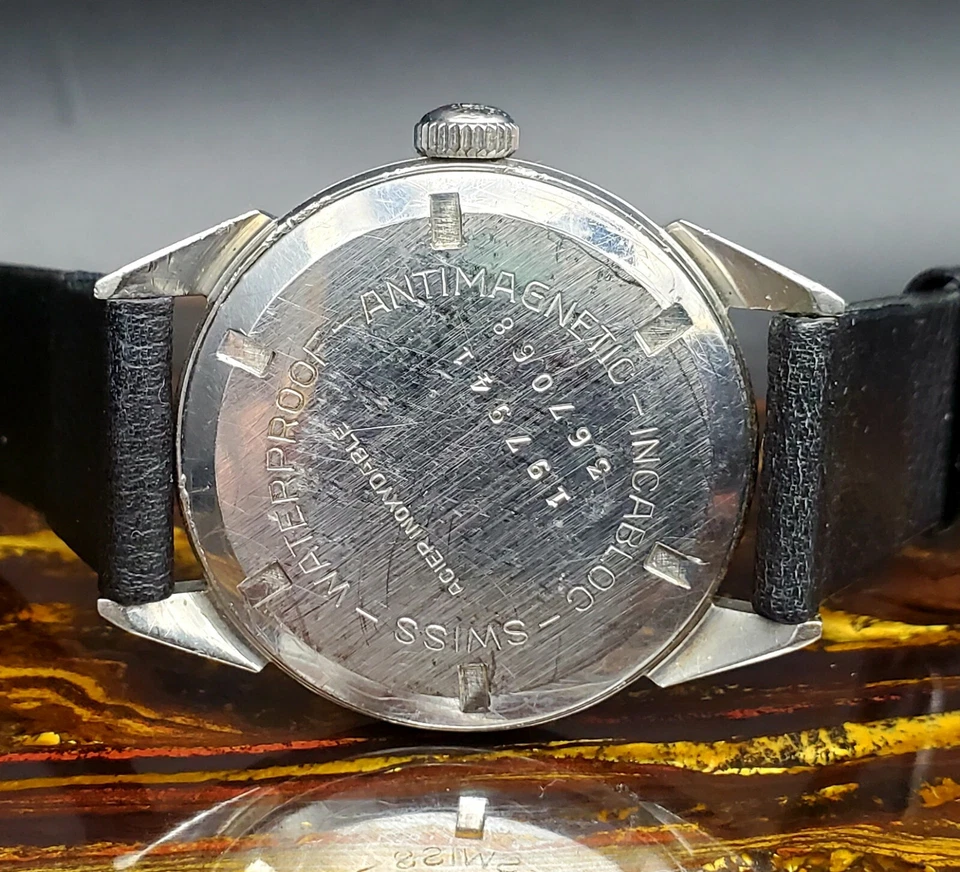 Vintage Ernest Borel 1950's 17J Manual Wind Awesome Dial Men's Watch - Serviced - Image 2 of 4