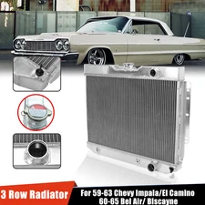 Aluminum Radiator 3 Row For 59-63 Chevy Impala/El Camino 60-65 Bel Air/ Biscayne