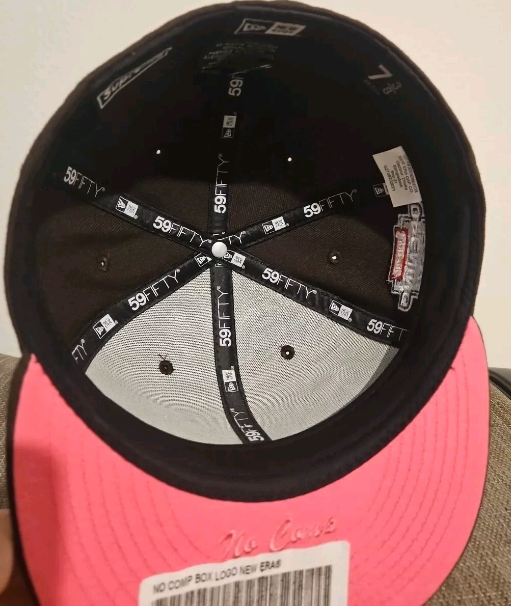 Supreme New Era Box Logo Fitted Hat 7 3/8 No Competition