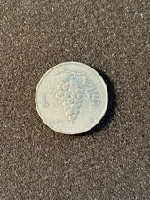 1950 5 Lire Italy Coin Five Lire Grapes Post WWII Italian Coin