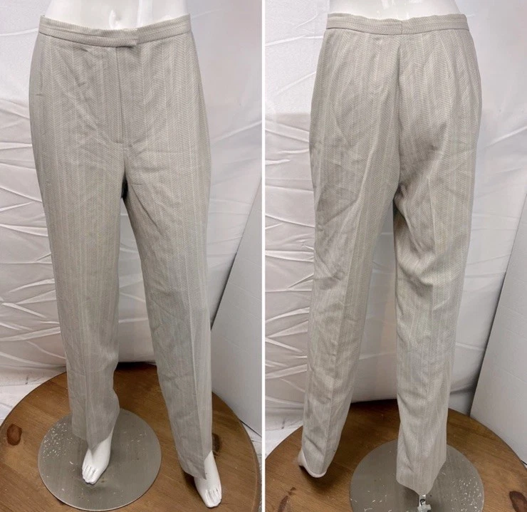 Traje Blazer Lafayette 148 Mujer Crema Taupe 6/Pantalones 8 Botones Madre Perla Foto 4 de 4