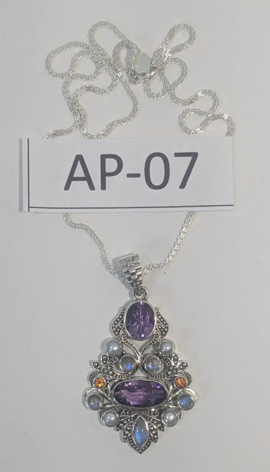 ** (NOS) Nicky Butler 925 S.Silver Multigem Pendant AP-07 - Image 2 of 4