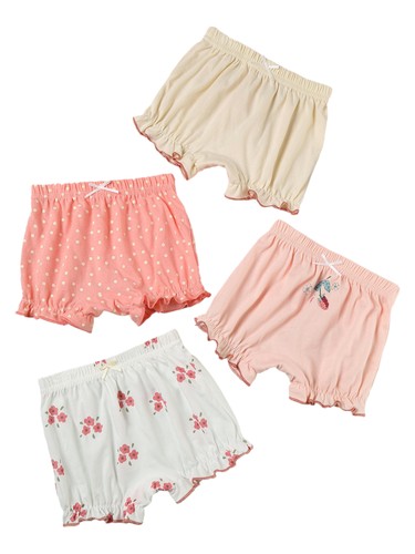 Copripannolini Bambina Stampa Plaid Pantaloncini Casual Confezione 4 Carini Bloomers Set - Foto 37 di 110