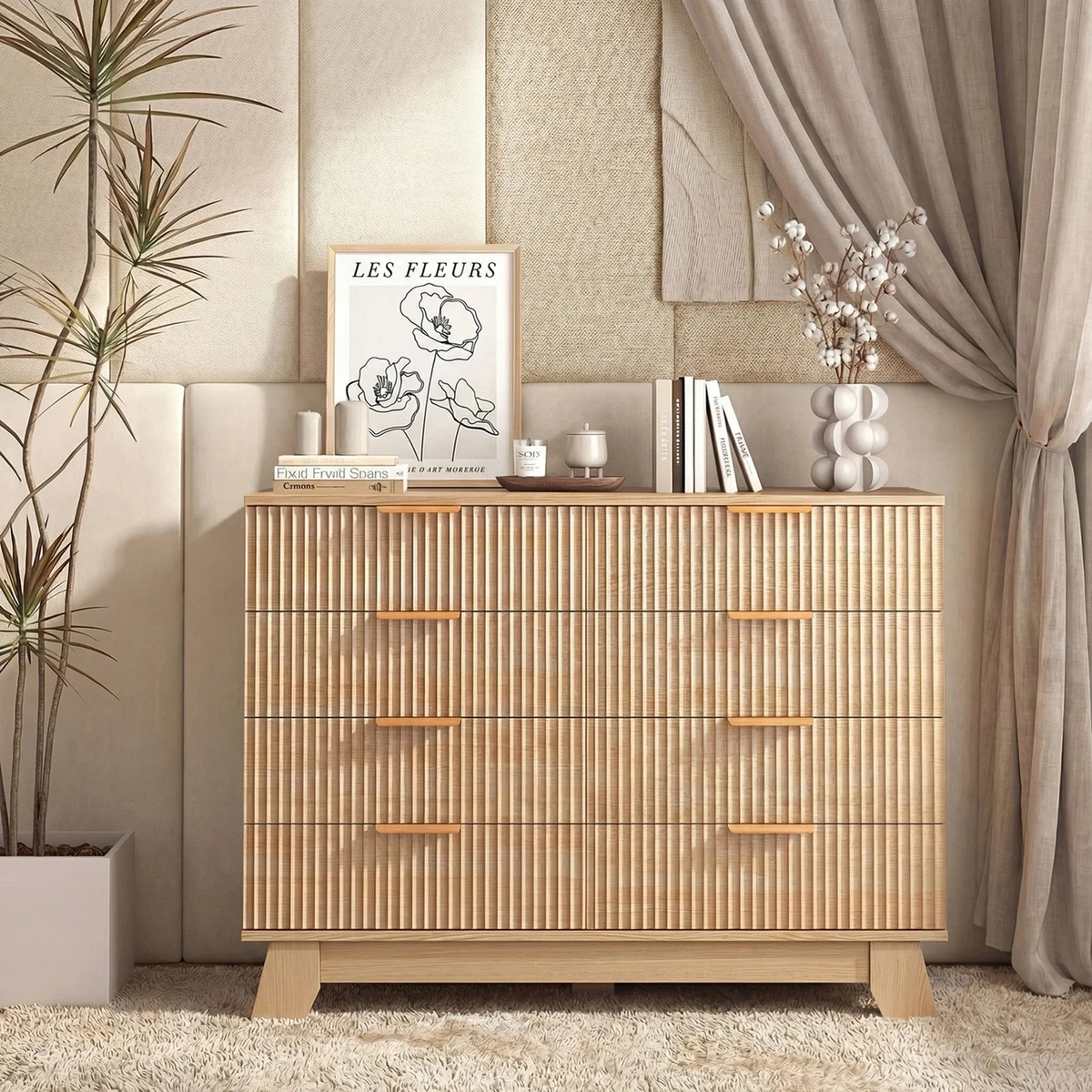 modern dresser sale Modern 6 Drawers Dresser, Chest of Drawers, Handleless & Thick Design