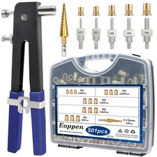 Rivet Nut Tool Kit, 500Pcs Metric Rivet nut Assortment Kit M3, M4, M5, M6, M8...