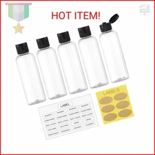 LISAPACK 3.4 oz Travel Bottles for Toiletries, Plastic Travel Size Containers fo