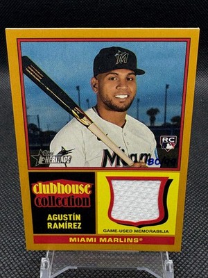 2025 Topps Heritage High Number Gold Relic Augustin Ramirez RC #80/99 Marlins
