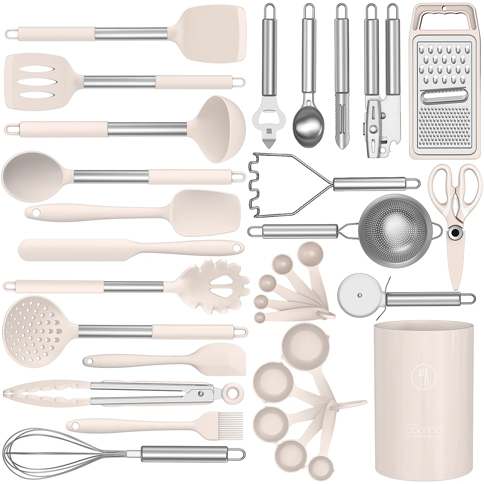 Silicone Kitchen Utensil Set Heat Resistant Nonstick Cooking Tools Spatula Set B