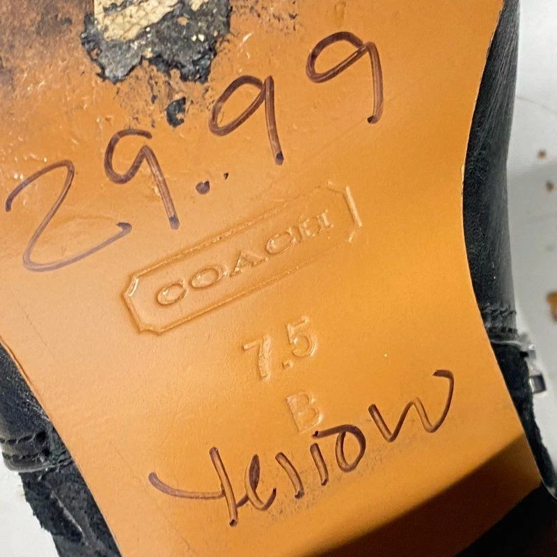 Bota Coach Preta Logotipo Tornozelo Feminina Tamanho 7.5 - Imagem 4 de 4