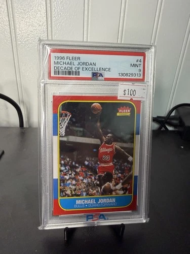 1996 Fleer Michael Jordan #4 Decade of Excellence Insert PSA 9 Bulls