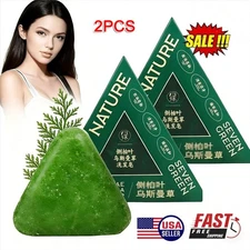 2X Nature Triangle Shampoo Bar, Seven Green Soap Shampoo,Usman Grass Shampoo Bar