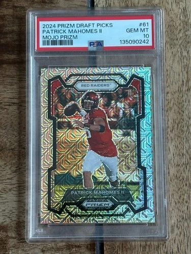 2024 PANINI PRIZM DRAFT PICKS PATRICK MAHOMES II #61 MOJO PRIZM /25 PSA 10 POP 3