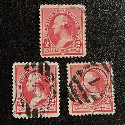 Lot of 3 US stamps 1894 George Washington Sn: US 250a, very good condition