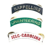 Lot of 3 JROTC Rocker Tabs Rappelling Orienteering ICLC Carolina Pins