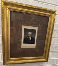 Framed Engraved Portrait Antique SAMUEL THOMSON Mount Washington AH Ritchie NY