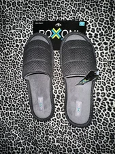 New Roxoni Men’s Memory Foam Slippers 8.5/9.5  Black Plush
