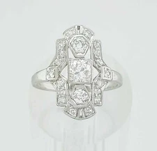 VINTAGE GENUINE 1.16 Cts DIAMONDS SOLITAIRE RING 14K WHITE GOLD