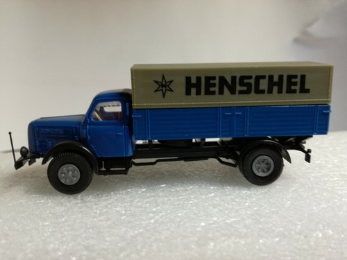 Brekina 7300 Henschel HS 140 Pritsche/Plane, "Henschel", OVP, neu - Bild 5 von 8