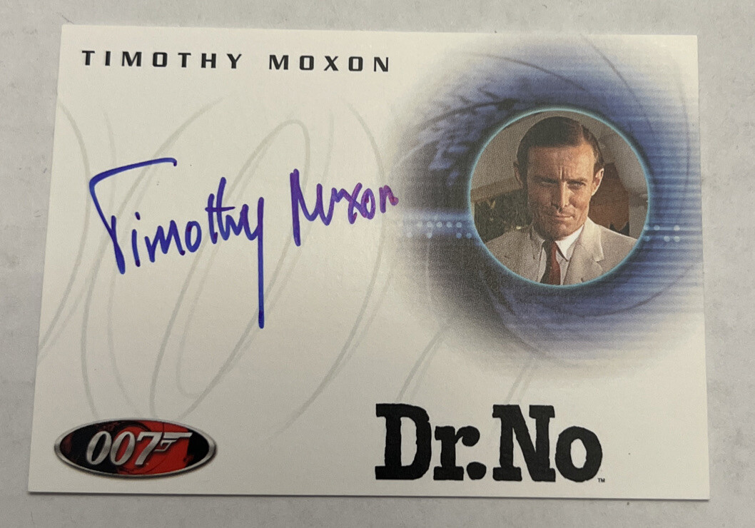 007 James Bond Autograph Card Timothy Moxon as Strangways Dr. No