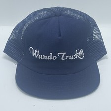 VINTAGE Blue Wando Trucking Snapback Trucker Hat Cap