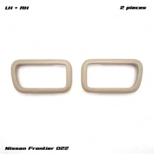 Pair Inner Door Handle Frame Bezel Beige For Nissan D22 Navara 1997 - 2005