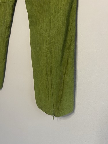 Vintage Mac & Jac 100% Silk Green Pant Trousers Small 4 - Picture 9 of 13