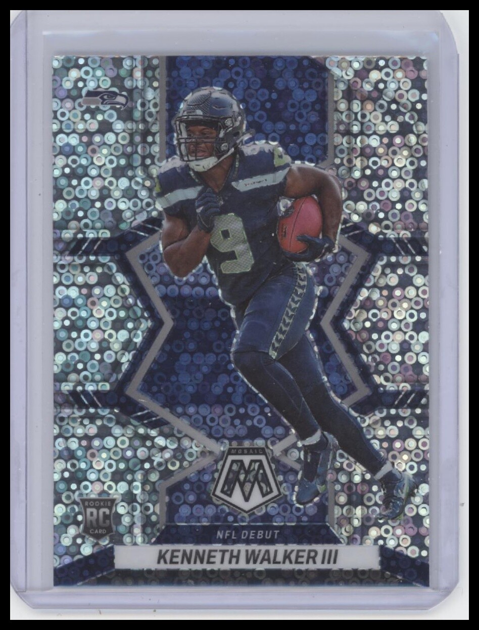 #284 Kenneth Walker III 2022 Panini Mosaic Mosaic No Huddle Silver