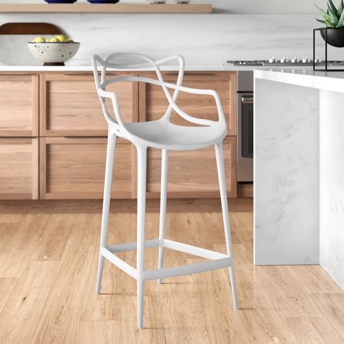 Set of 4 Master Style Bar Café Kitchen Restaurant Dining Chair Stool Height 66cm - Picture 5 of 17