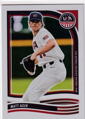 2024 USA BASEBALL RC MATT AGER STARS AND STRIPES ROOKIE AA-2058