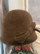3 Vintage Hat lot Bullocks Callanan Millinery bucket Wicker Wool Brown Cream
