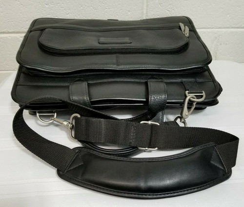 CODi BLACK LEATHER BRIEFCASE/ LAPTOP BAG CASE UNISEX  - Afbeelding 1 van 11