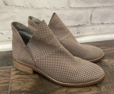 Eileen Fisher Leaf Split Booties Boot Soft Suede Size 7.5 Vero Cuoio Tan Comfort