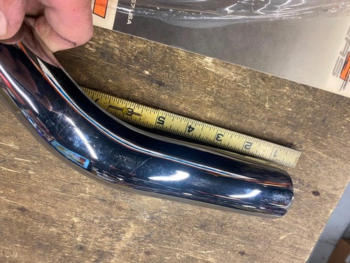 Exhaust Heat Shield Porker Pipes Harley chopper White Bros Front Chrome - Picture 4 of 7