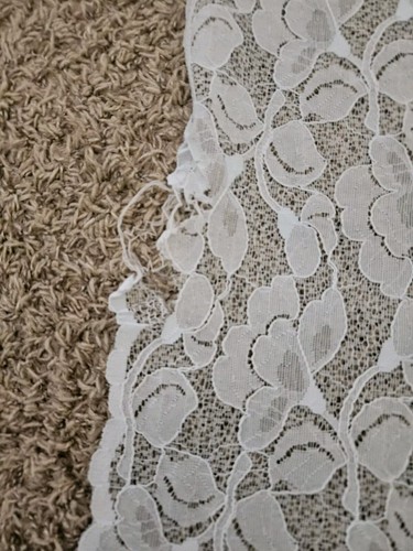 Set of 2 Vintage Delicate Lace Curtain Long Baby Blue Floral Panels 59×87 - Picture 9 of 14
