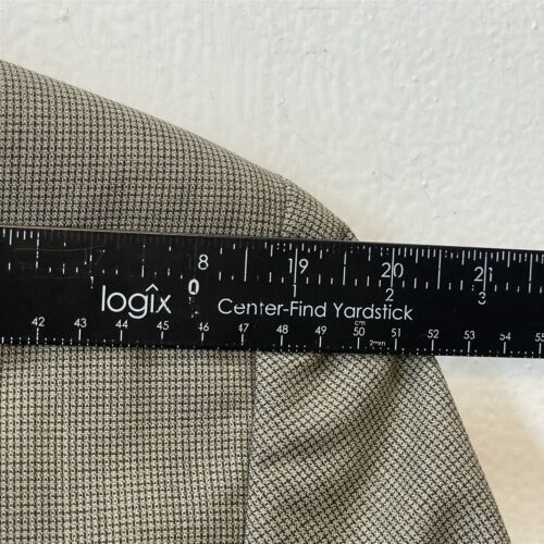 Vtg 40S Tan Brown Check Wool Double Breasted Blazer Jacket Sport Coat - Picture 10 of 12