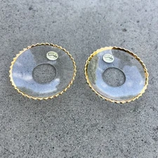 Formglas Sweden Lucia Bobeches Wax Collar Ring Drip Tray Scalloped Golden Trim 